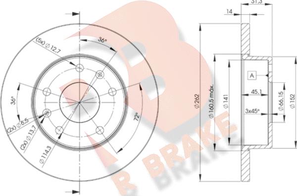 R Brake 78RBD20903 - Kočioni disk www.molydon.hr