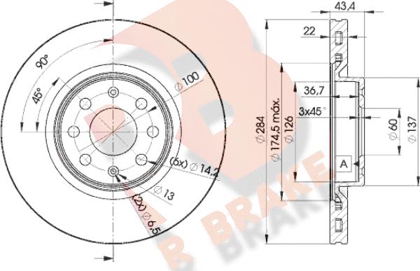 R Brake 78RBD20922 - Kočioni disk www.molydon.hr