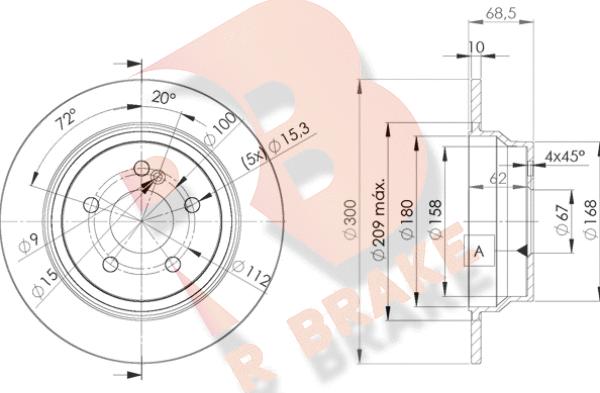 R Brake 78RBD20413 - Kočioni disk www.molydon.hr