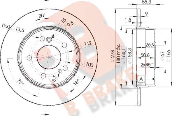 R Brake 78RBD20412 - Kočioni disk www.molydon.hr