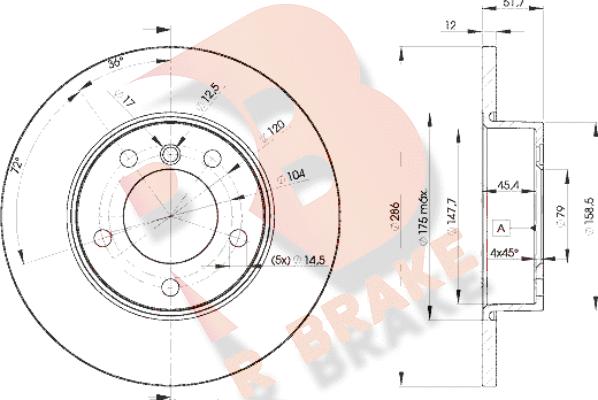 R Brake 78RBD20673 - Kočioni disk www.molydon.hr