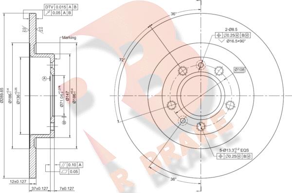 R Brake 78RBD20040 - Kočioni disk www.molydon.hr