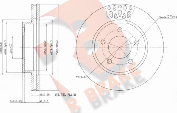 R Brake 78RBD20001 - Kočioni disk www.molydon.hr