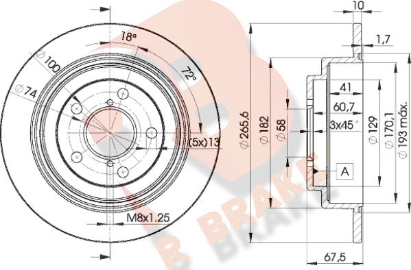 R Brake 78RBD20034 - Kočioni disk www.molydon.hr