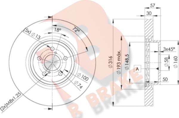 R Brake 78RBD20035 - Kočioni disk www.molydon.hr