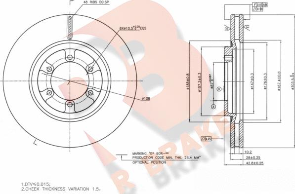 R Brake 78RBD20030 - Kočioni disk www.molydon.hr