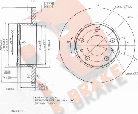 R Brake 78RBD20020 - Kočioni disk www.molydon.hr