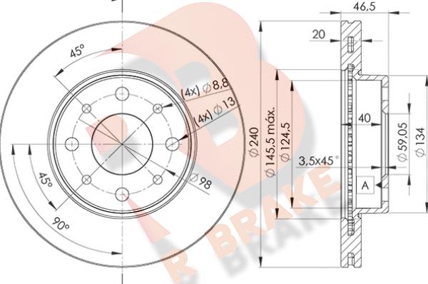 R Brake 78RBD20178 - Kočioni disk www.molydon.hr