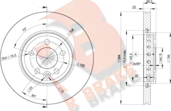 R Brake 78RBD20844 - Kočioni disk www.molydon.hr