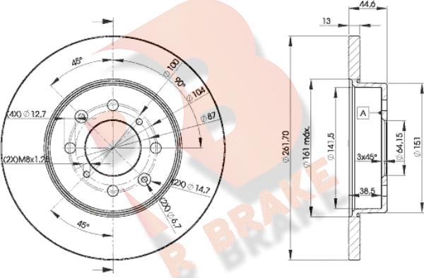 R Brake 78RBD20841 - Kočioni disk www.molydon.hr