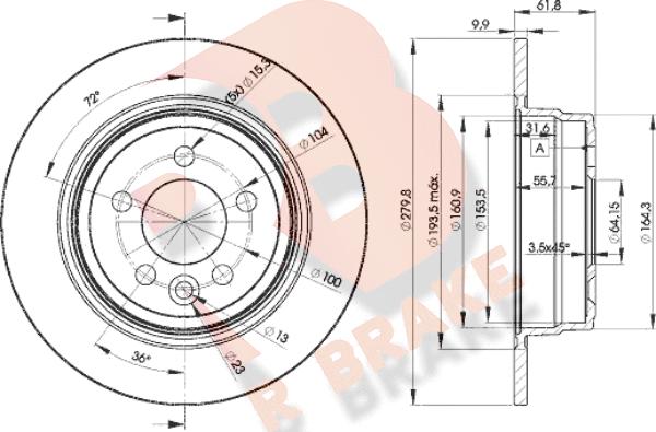 R Brake 78RBD20847 - Kočioni disk www.molydon.hr