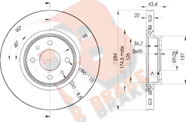 R Brake 78RBD20356 - Kočioni disk www.molydon.hr