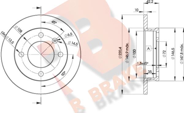 R Brake 78RBD21991 - Kočioni disk www.molydon.hr