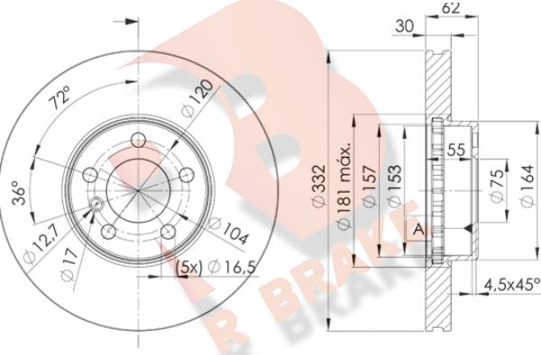 R Brake 78RBD21985 - Kočioni disk www.molydon.hr