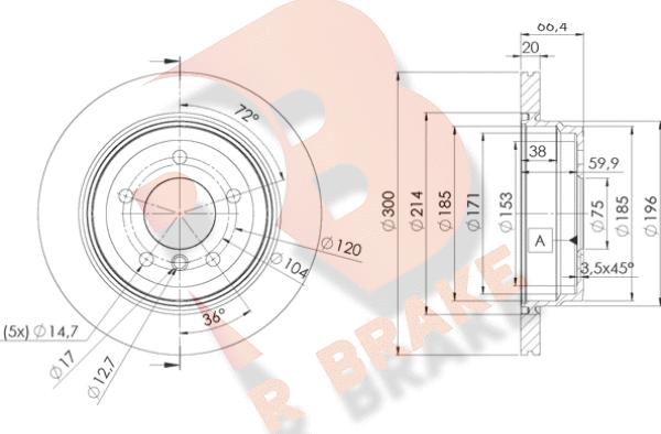 R Brake 78RBD21974 - Kočioni disk www.molydon.hr