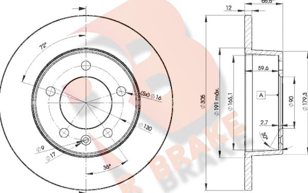 R Brake 78RBD21410 - Kočioni disk www.molydon.hr