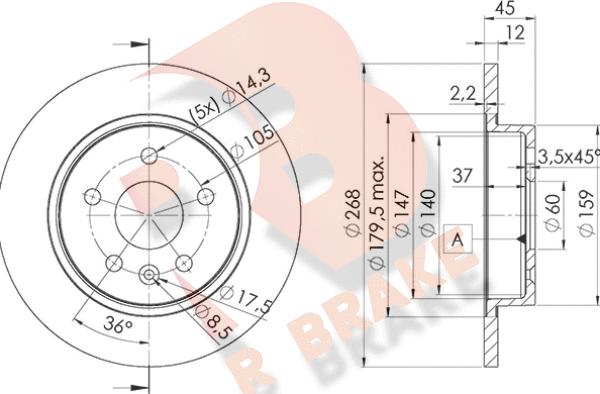 R Brake 78RBD21560 - Kočioni disk www.molydon.hr