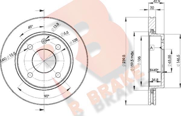 R Brake 78RBD21064 - Kočioni disk www.molydon.hr