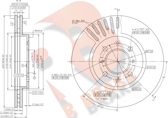 R Brake 78RBD21066 - Kočioni disk www.molydon.hr