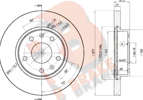 R Brake 78RBD21010 - Kočioni disk www.molydon.hr