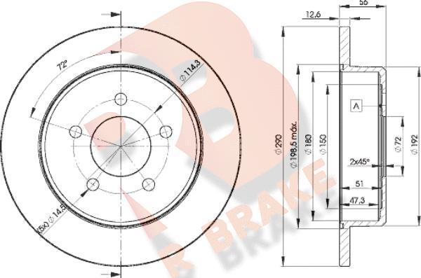 R Brake 78RBD21023 - Kočioni disk www.molydon.hr