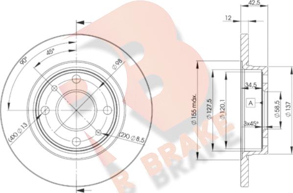 R Brake 78RBD21071 - Kočioni disk www.molydon.hr