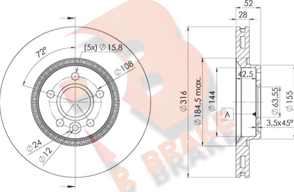 R Brake 78RBD21181 - Kočioni disk www.molydon.hr