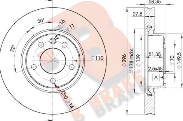 R Brake 78RBD21134 - Kočioni disk www.molydon.hr