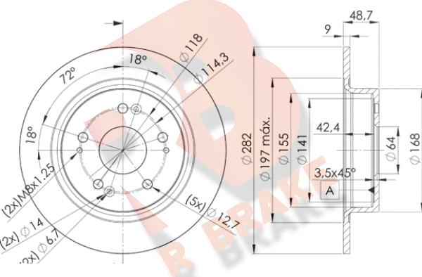 R Brake 78RBD21258 - Kočioni disk www.molydon.hr