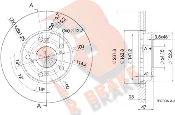 R Brake 78RBD21257 - Kočioni disk www.molydon.hr