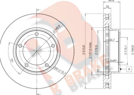 R Brake 78RBD21265 - Kočioni disk www.molydon.hr