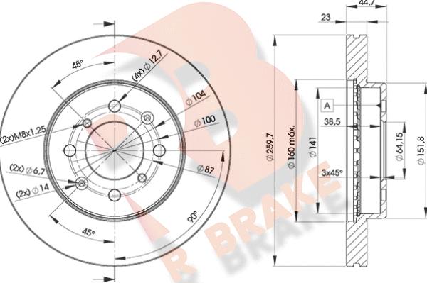 R Brake 78RBD21704 - Kočioni disk www.molydon.hr