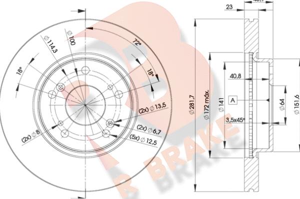 R Brake 78RBD21705 - Kočioni disk www.molydon.hr