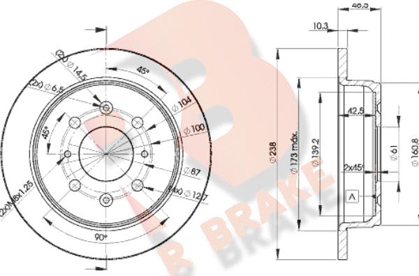 R Brake 78RBD21703 - Kočioni disk www.molydon.hr