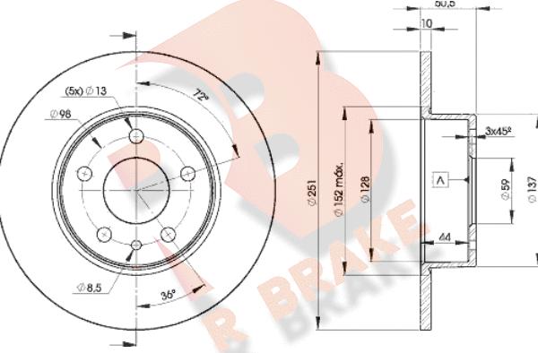 R Brake 78RBD28684 - Kočioni disk www.molydon.hr