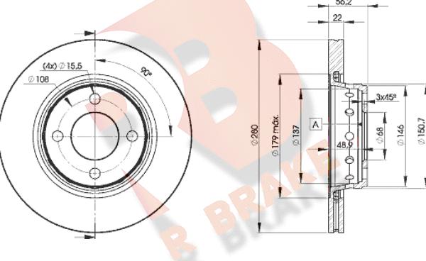 R Brake 78RBD28011 - Kočioni disk www.molydon.hr