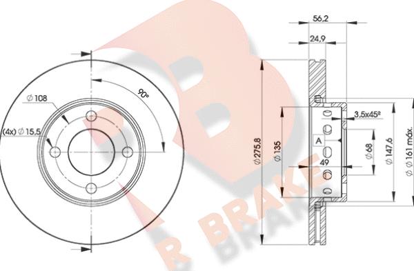 R Brake 78RBD28012 - Kočioni disk www.molydon.hr