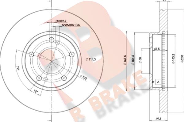 R Brake 78RBD28801 - Kočioni disk www.molydon.hr