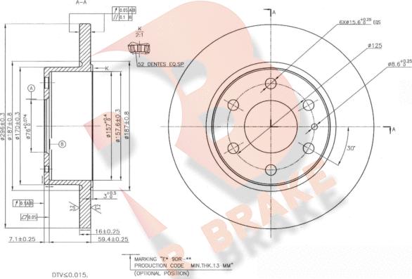 R Brake 78RBD28759 - Kočioni disk www.molydon.hr