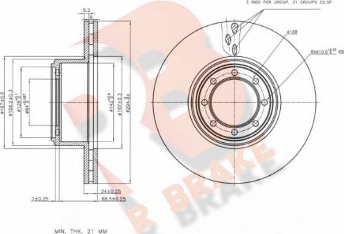 R Brake 78RBD28764 - Kočioni disk www.molydon.hr