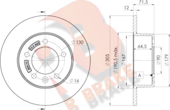 R Brake 78RBD28767 - Kočioni disk www.molydon.hr