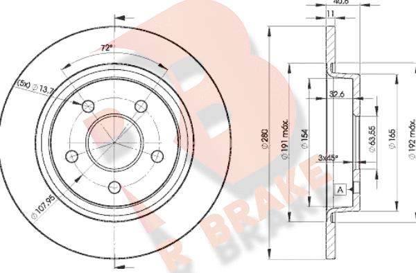 R Brake 78RBD23962 - Kočioni disk www.molydon.hr