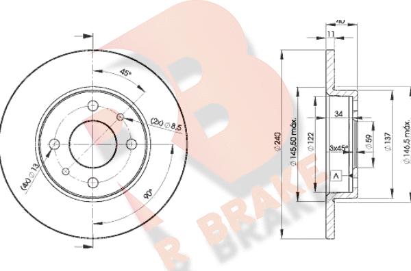 R Brake 78RBD23465 - Kočioni disk www.molydon.hr