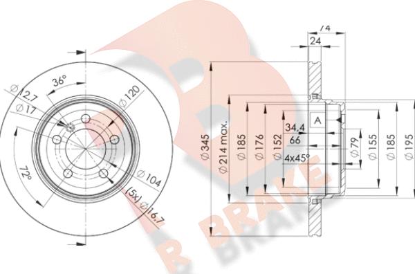 R Brake 78RBD23409 - Kočioni disk www.molydon.hr