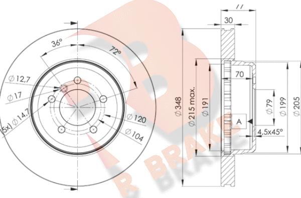 R Brake 78RBD23402 - Kočioni disk www.molydon.hr