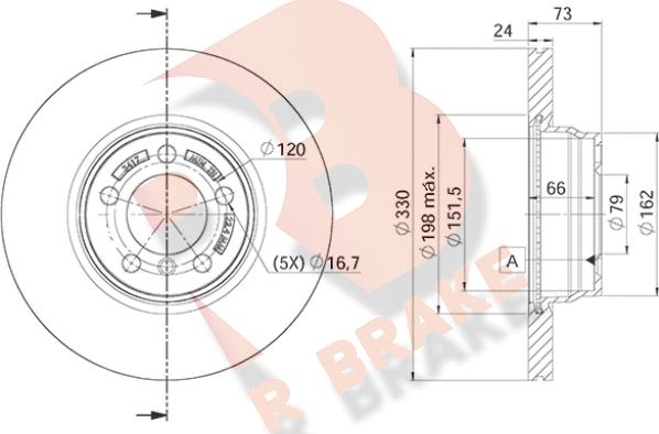 R Brake 78RBD23417 - Kočioni disk www.molydon.hr