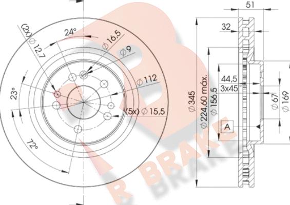 R Brake 78RBD23504 - Kočioni disk www.molydon.hr