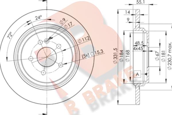 R Brake 78RBD23505 - Kočioni disk www.molydon.hr