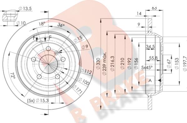 R Brake 78RBD23508 - Kočioni disk www.molydon.hr