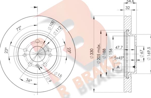 R Brake 78RBD23507 - Kočioni disk www.molydon.hr